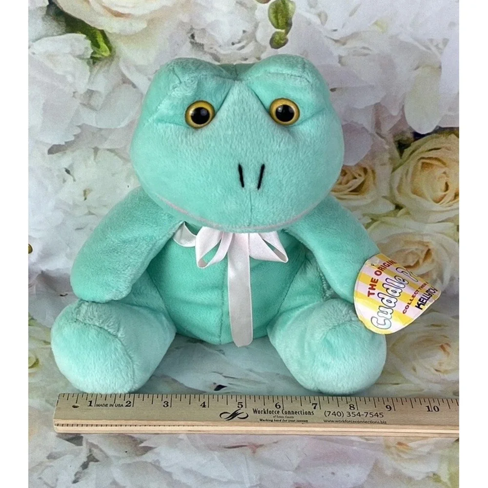 Mint Green Frog Plush Stuffed Animal Cuddle Pals Beanpals Kellytoy Toy Vintage